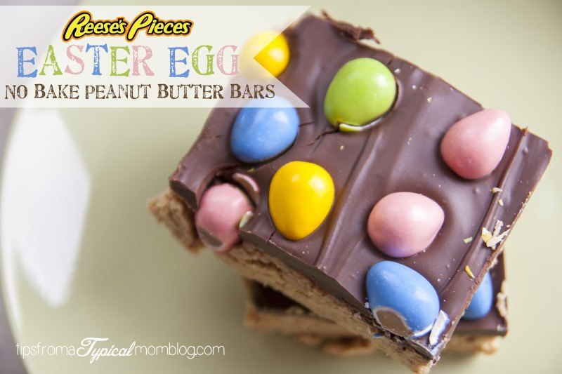 Reeses Pieces No Bake Peanut Butter Bars