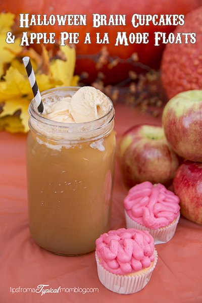 Halloween Brain Cupcakes Apple Pie a la Mode Floats