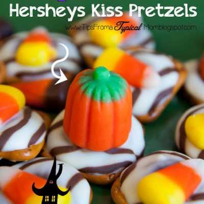Halloween Hersheys Kiss and Pretzel Buttons