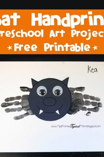 Bat Hand prints~ Halloween Preschool Activity & Free Printable