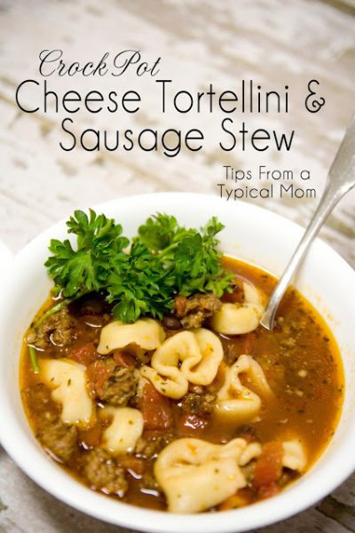 Crockpot Cheese Tortellini and Sausage Stew Recipe