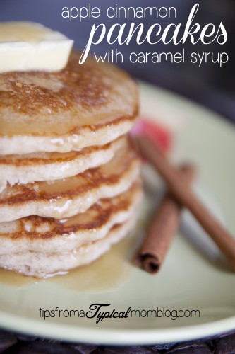Apple Cinnamon Pancakes with Caramel Syrup