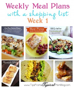 Family Friendly Dinner Plan Week 1- With shopping list