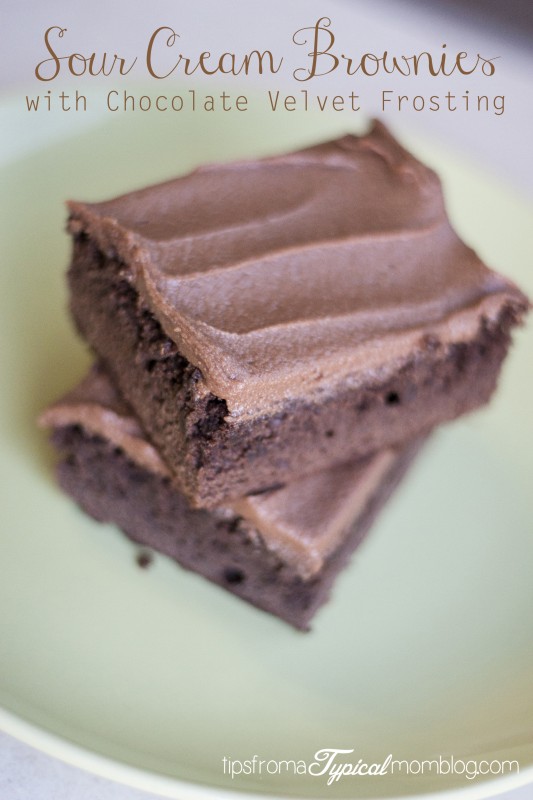 Sour Cream Brownies with Chocolate Velvet Frosting