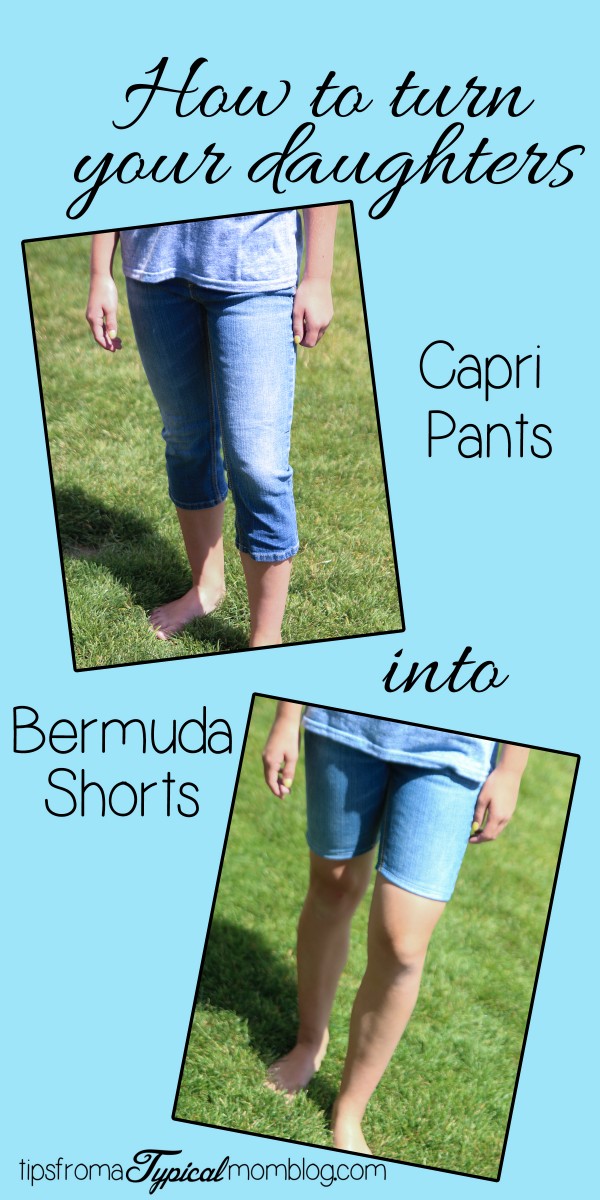 How to Turn Capri Pants into Bermuda Shorts- Upcycling