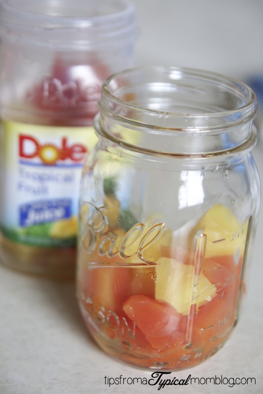 Tropical Fruit Breakfast Parfait using Dole Fruit in Jars