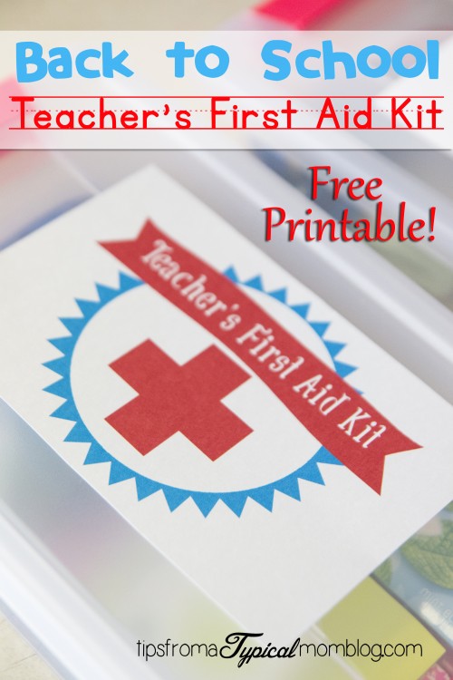 Back to School Teachers First Aid Kit Free Printable