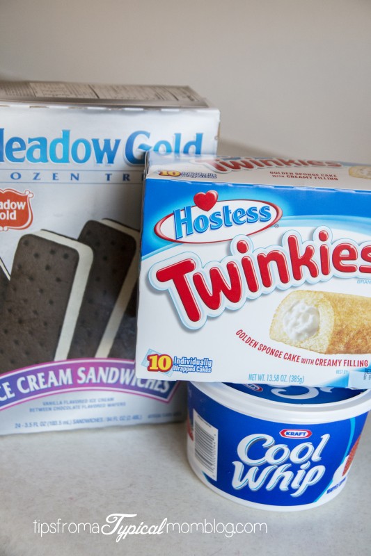 Frozen Twinkies and Ice cream Sandwich cake