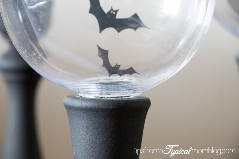 DIY Not So Spooky Halloween Crystal Ball candlesticks 