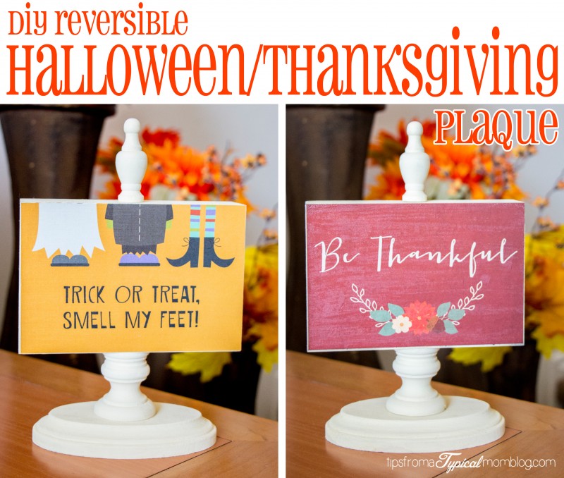 DIY Reversible Halloween Thanksgiving Plaque