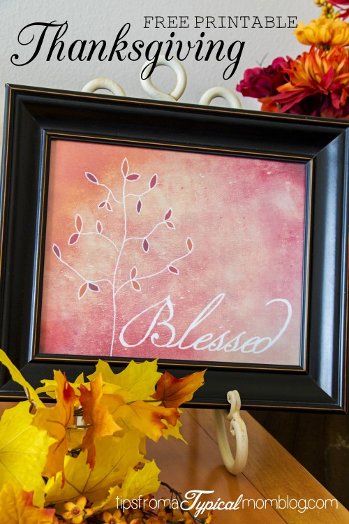 “Blessed” Thanksgiving Free Printable