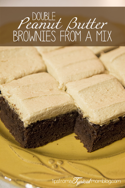Double Peanut Butter Brownies from a Mix