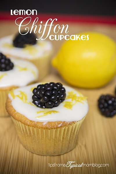 Cake Mix Lemon Chiffon Cupcakes with Lemon Glaze