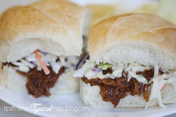 Crock Pot BBQ Pulled Pork Sandwiches with Coleslaw