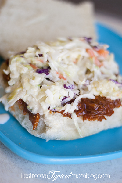 Crock Pot BBQ Pulled Pork Sandwiches with Coleslaw