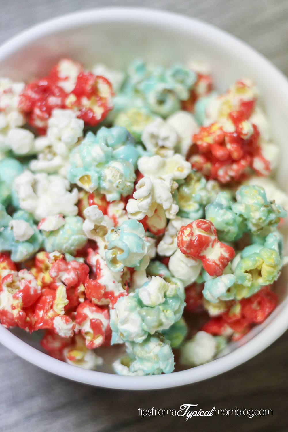 Red, White & Blue Jello Candied Popcorn- 4th of July