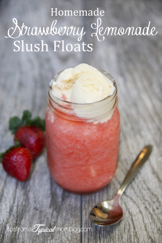 Homemade Strawberry Lemonade Slush Floats