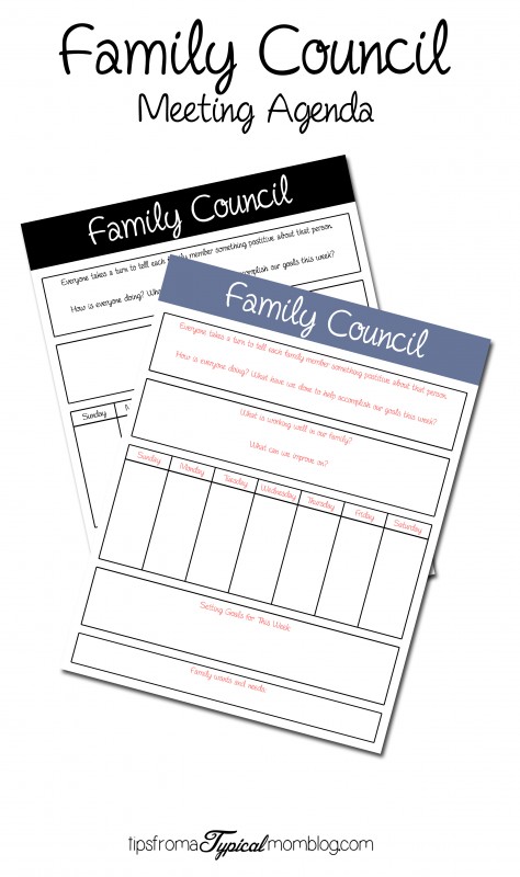 Family Counsil Meeting Agena Free Printable