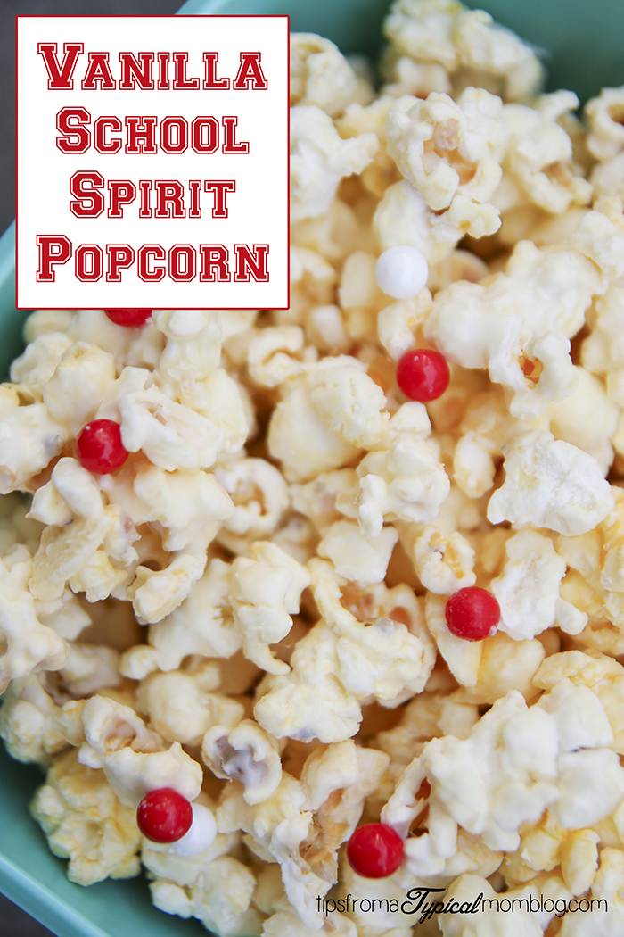 Vanilla School Spirit Popcorn for School Parties