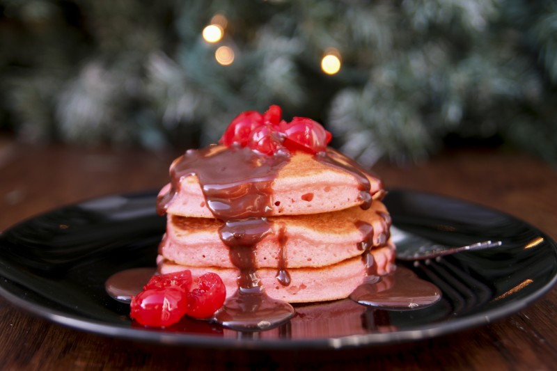 Chocolate Covered Cherry Pancakes