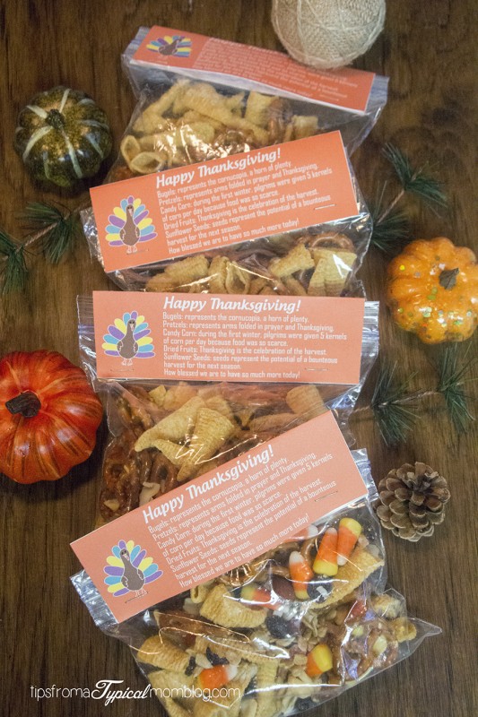 Thanksgiving Snack Mix Recipe and Free Printable
