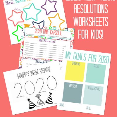 2020 New Years Resolution Worksheets for Kids
