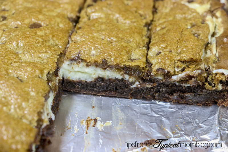 Brookies! These Dessert Bars are a Brownie and a Cookie with a Cream Cheese Ribbon all in one! #Recipe #Brownies #Cookies #Bars