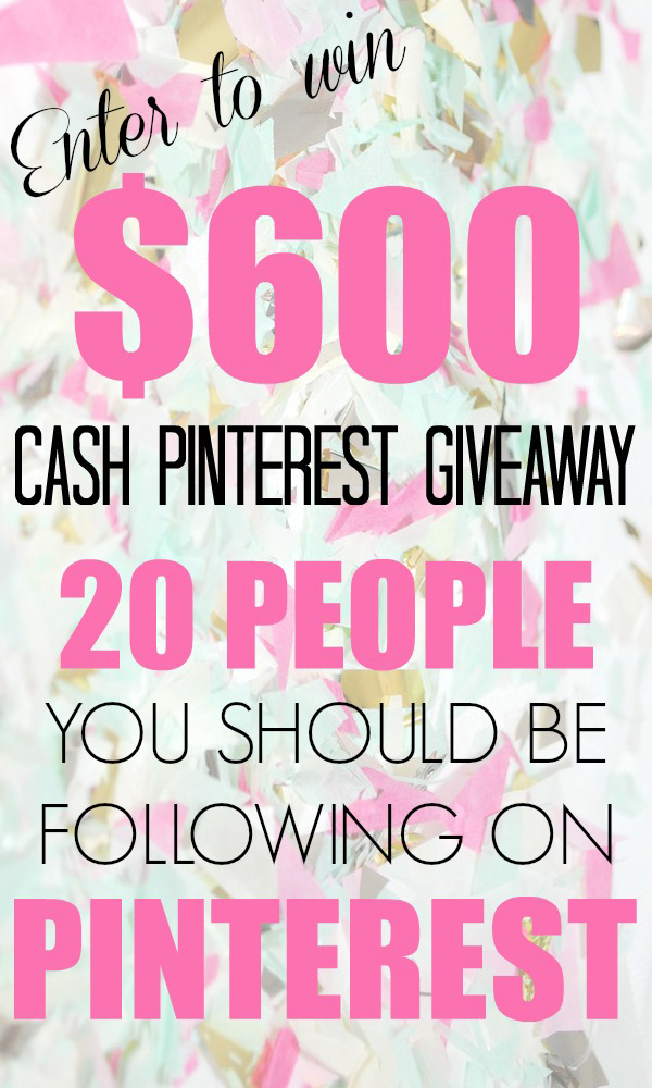 $600 Spring Pinterest Cash Giveaway!
