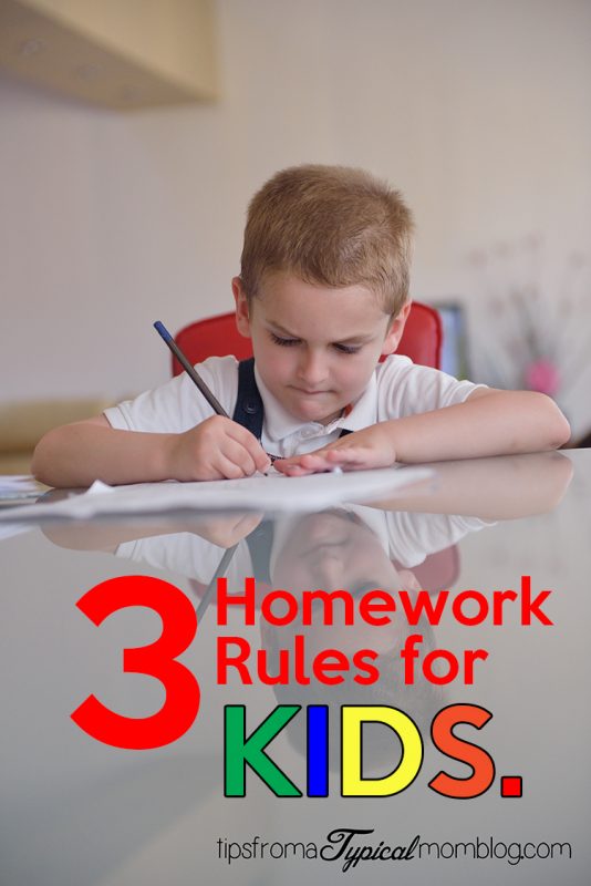 3 Homework rules for kids