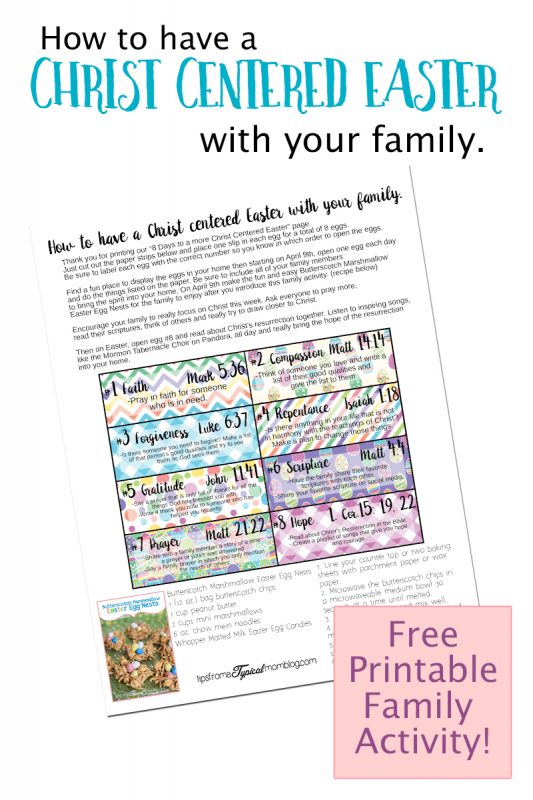 How to have a Chrst Centered Easter with your Family Printable