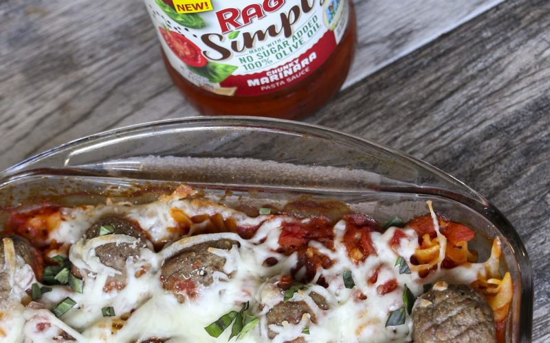 Meatball Pasta “Dump It And Forget It” Weeknight Casserole + Giveaway