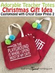 Teacher Tote Bag Custom Christmas Gift with Cricut and Easy Press 2