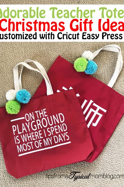 Customized Teacher Tote Bag Christmas Gift Idea with the Cricut Easy Press 2