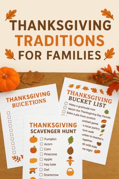 Thanksgiving Traditions for Families including free printables